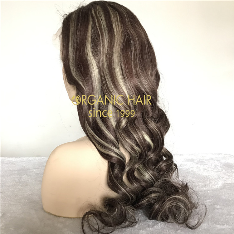 Customized 26inch 130density piano color full lace wig A143